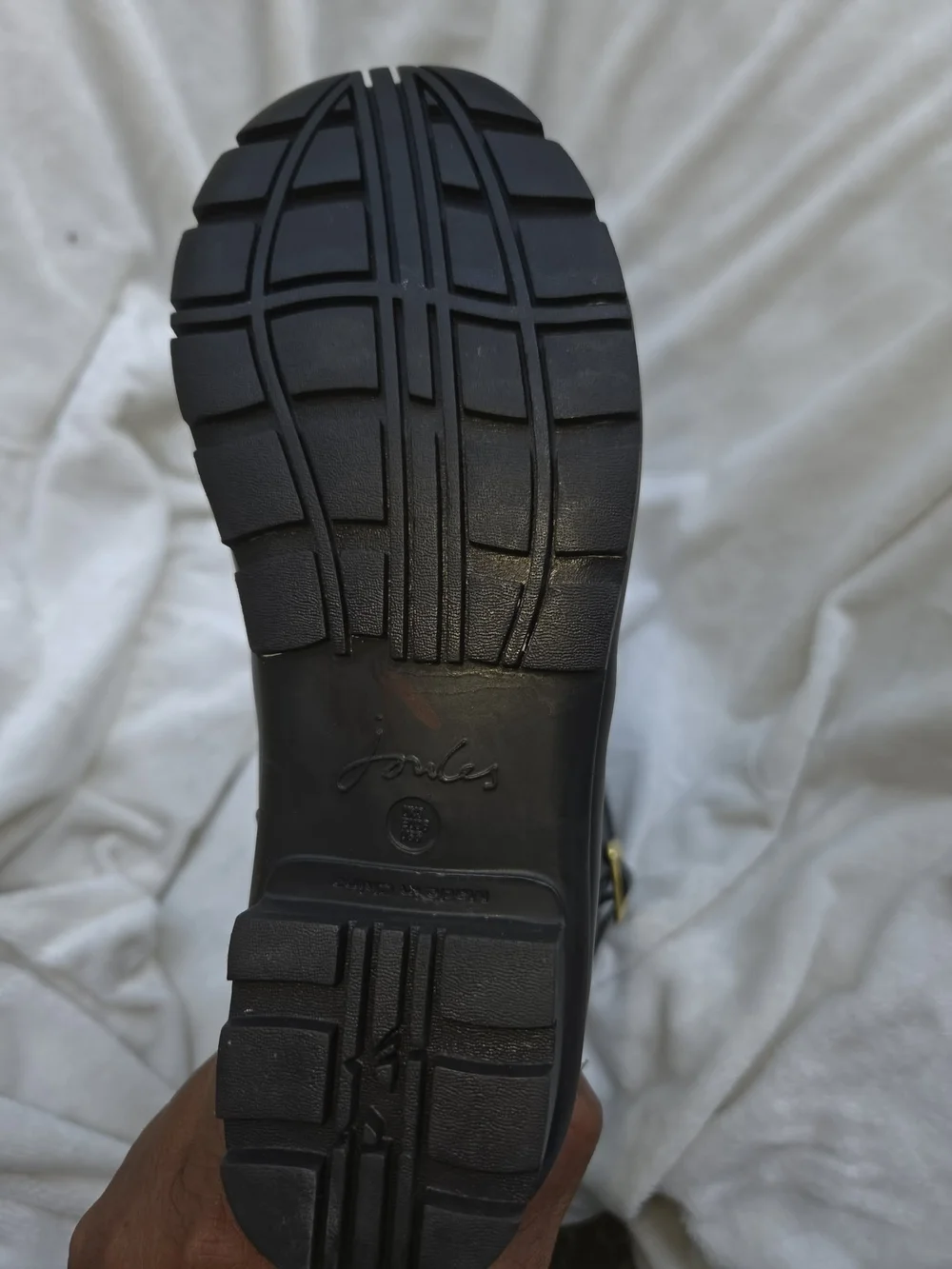 Joules Black and Yellow Honeycomb Rain Boot Lining